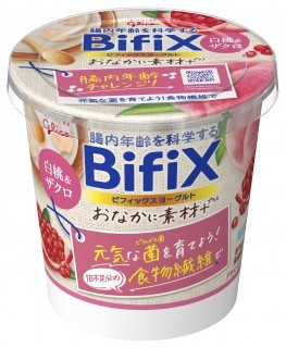 BifiXおなかに素材＋ヨーグルト 白桃＆ザクロ 330g　パッケージ画像